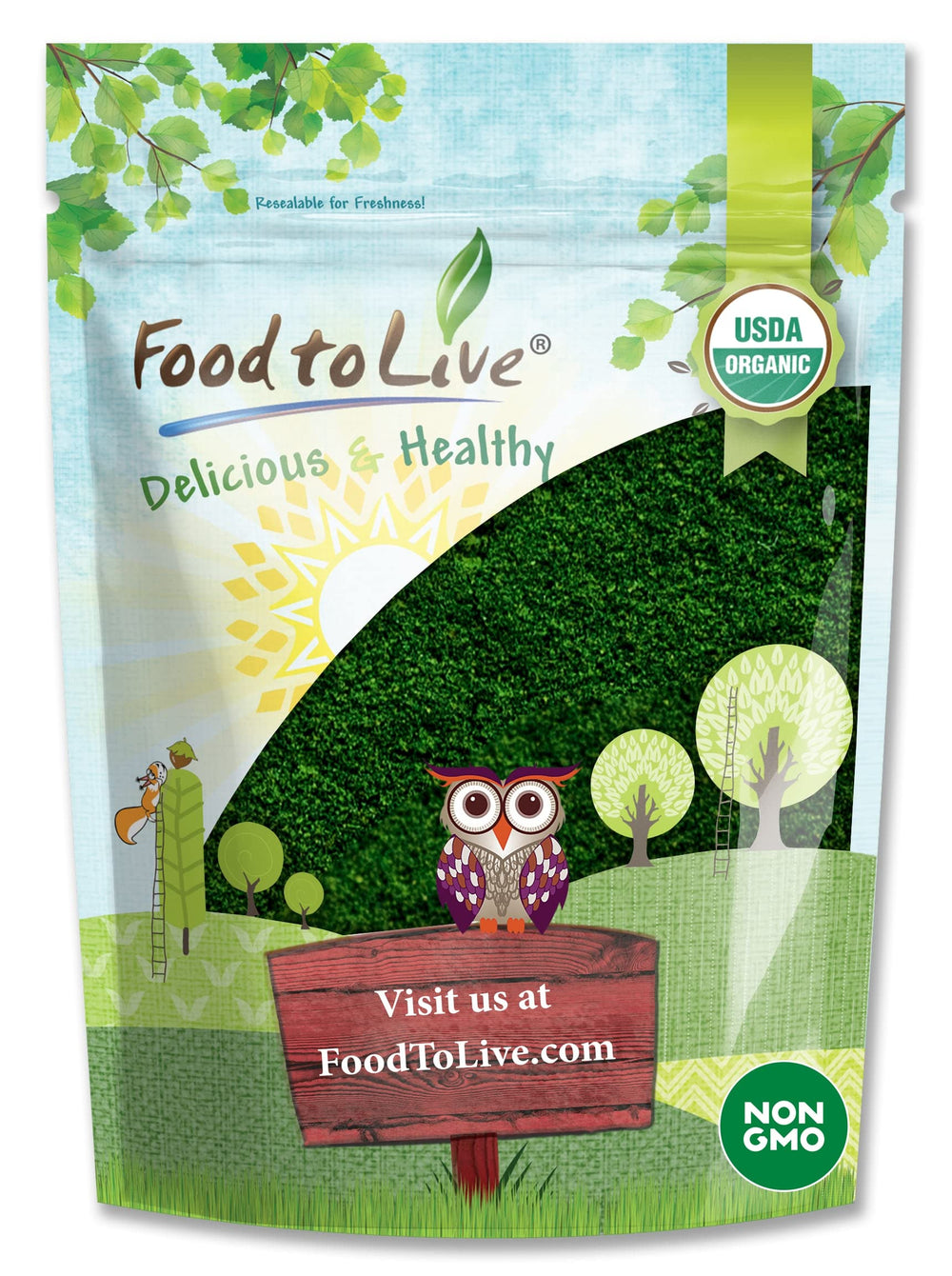 Food to Live Organic Algae Powder Mix 8 oz label