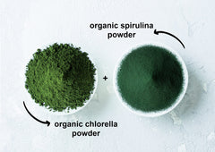 Emerald-green algae powder color for recipes