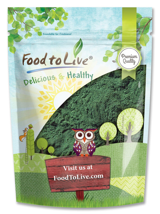 Front view of Food to Live Chlorella Powder 1 lb packaging