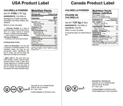 Side view of Chlorella powder container