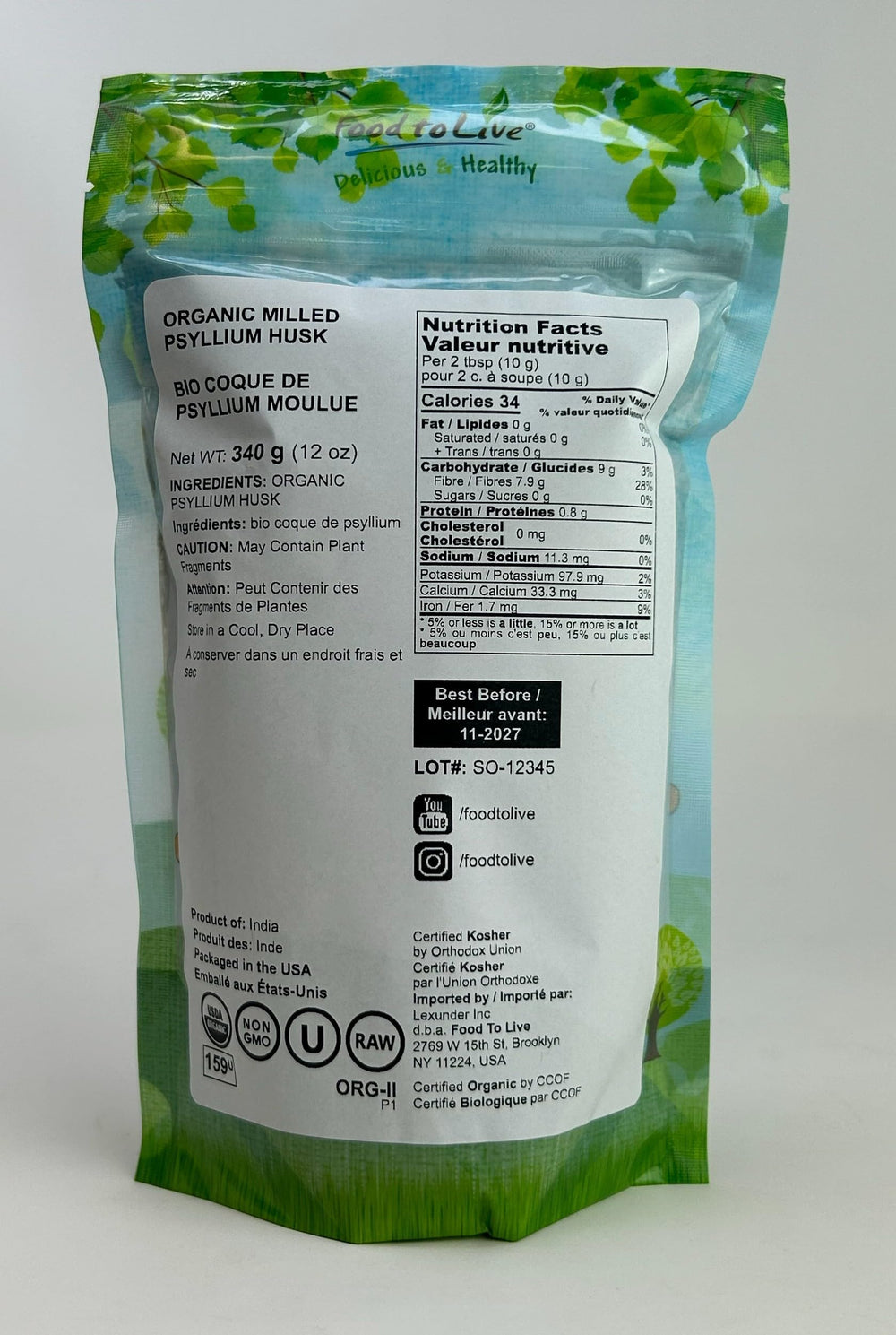 Organic psyllium husk powder thickening sauces and soups