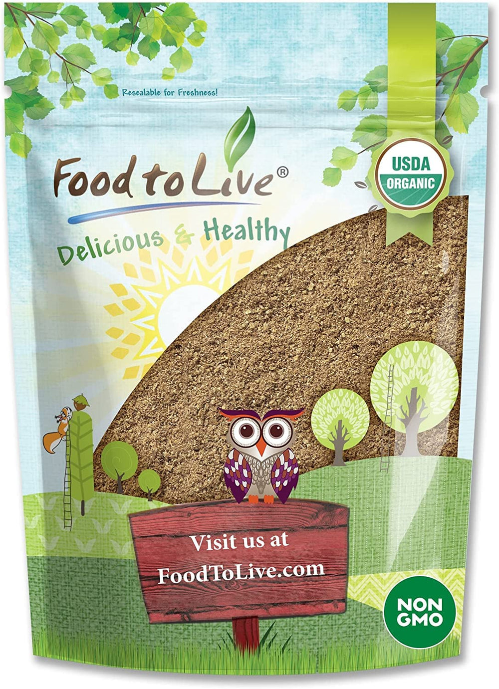 Food to Live Organic Psyllium Husk Powder 1lb organic non-GMO label