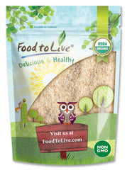 Front view of Food to Live Organic Whole Psyllium Husks 1 lb bulk bag