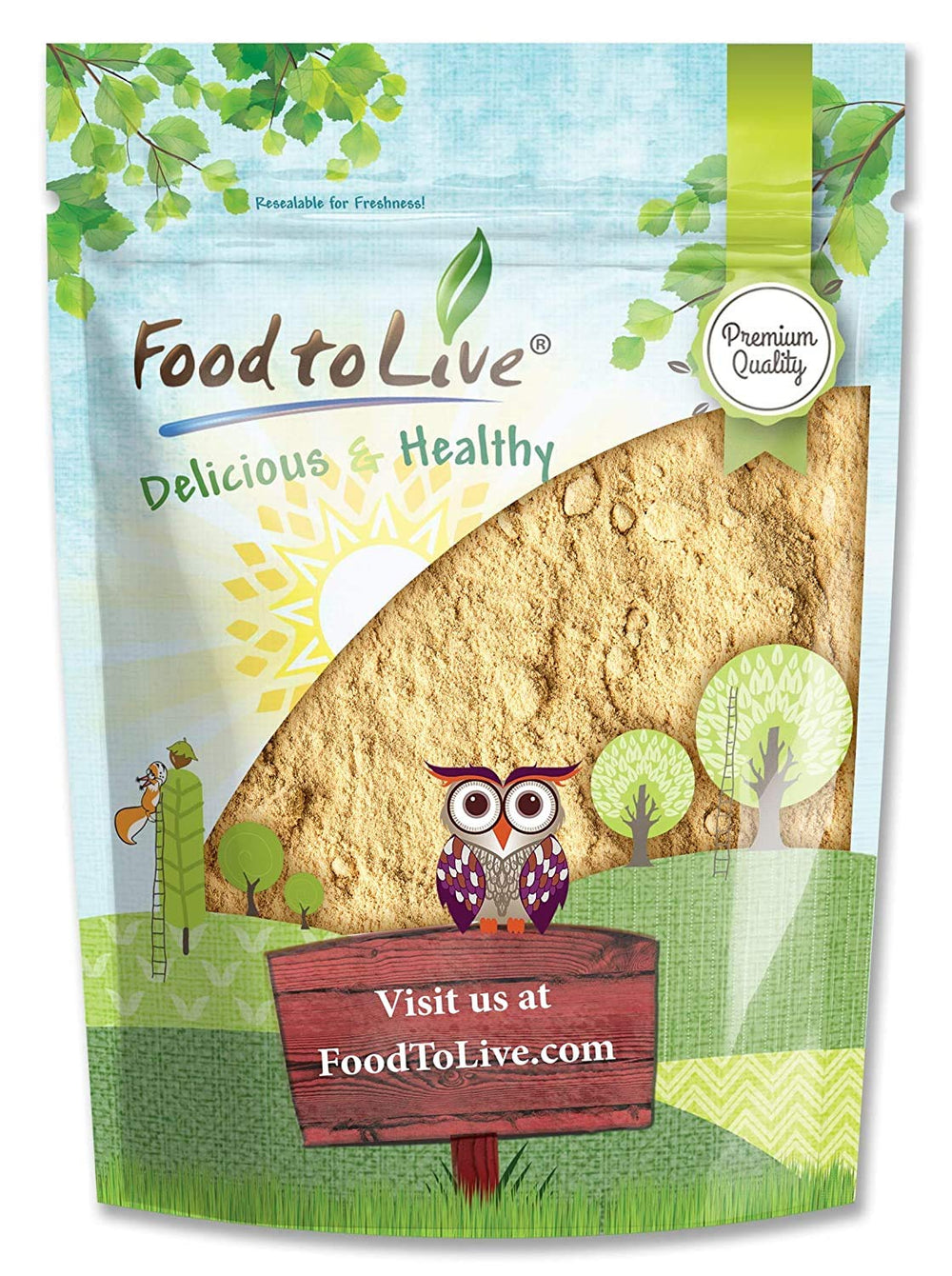 Front view of Food to Live Yellow Maca Powder 2 lbs