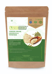 Foodherbs Moong Dal Flour packaging pouch displaying natural sourcing and purity