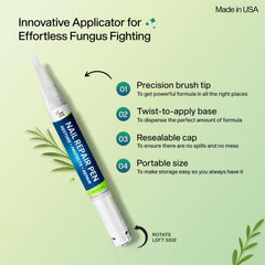 Foot Cure Nail Repair Pen in-use on toe nail demonstrates targeted antifungal care.