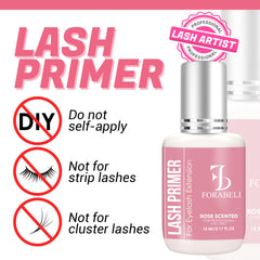 Forabeli Lash Primer oil-free-formula supports healthy adhesion with no residue.