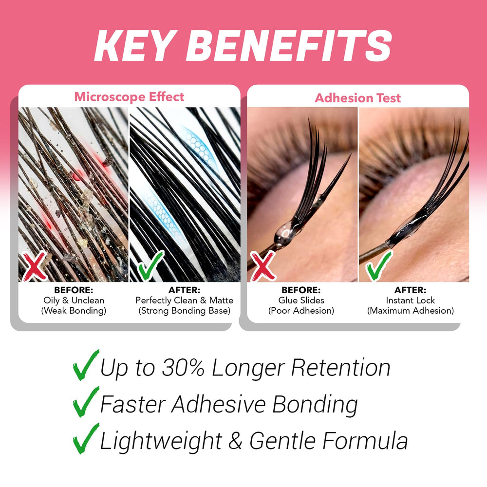 Forabeli Lash Primer textured-lash-base showing improved grip for secure bonding.