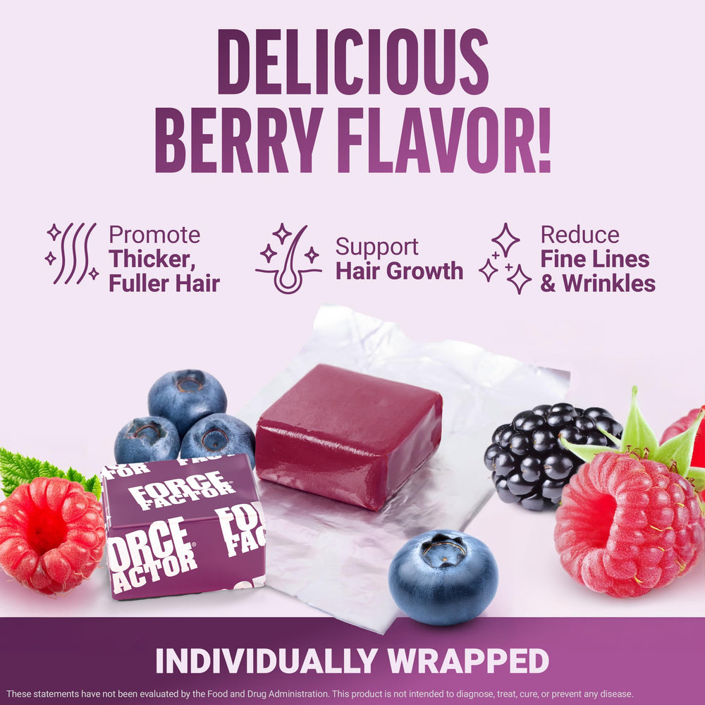 Single chew with fruity flavor displayed against neutral background.
