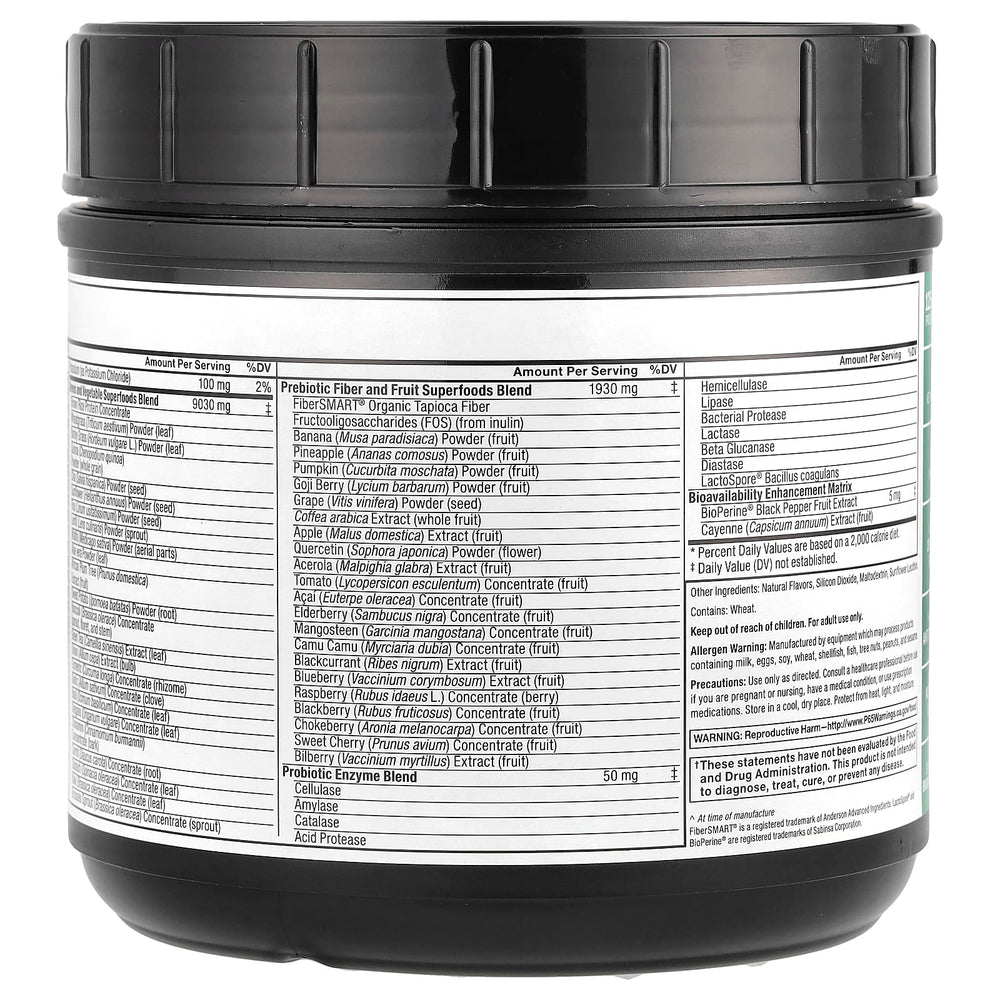 Smarter Greens Powder 30-serving tub with scoop