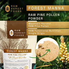 Close-up of RAW Pine Pollen powder texture