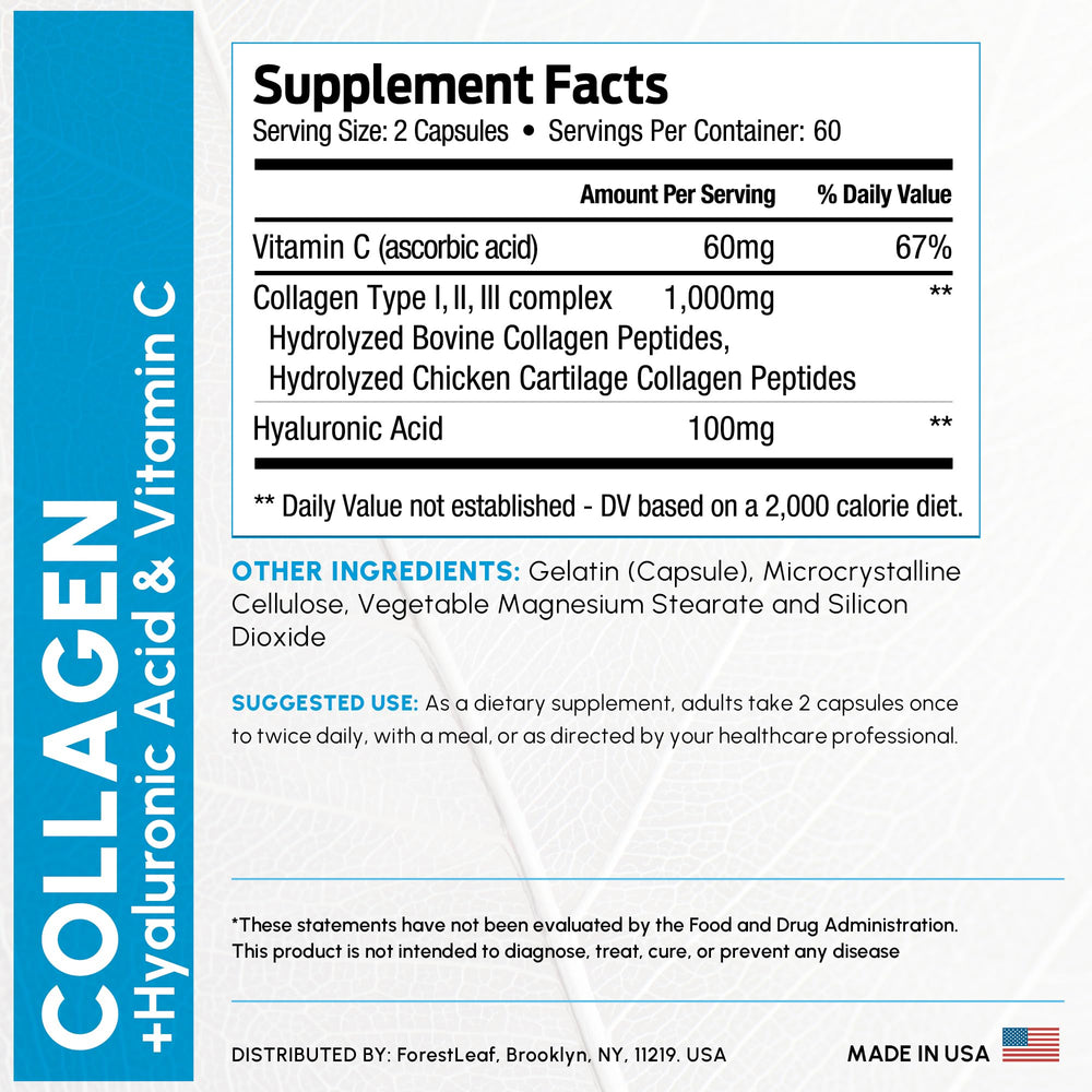 Graphic showing collagen supports skin, hair and nails