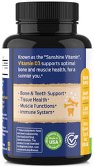 Supplement facts panel for Vitamin D3 50,000 IU