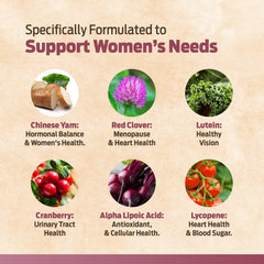 Back label of ForestLeaf Women's Multivitamin 60 Veg Caps