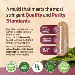 ForestLeaf Women's Multivitamin ingredients list and vitamins