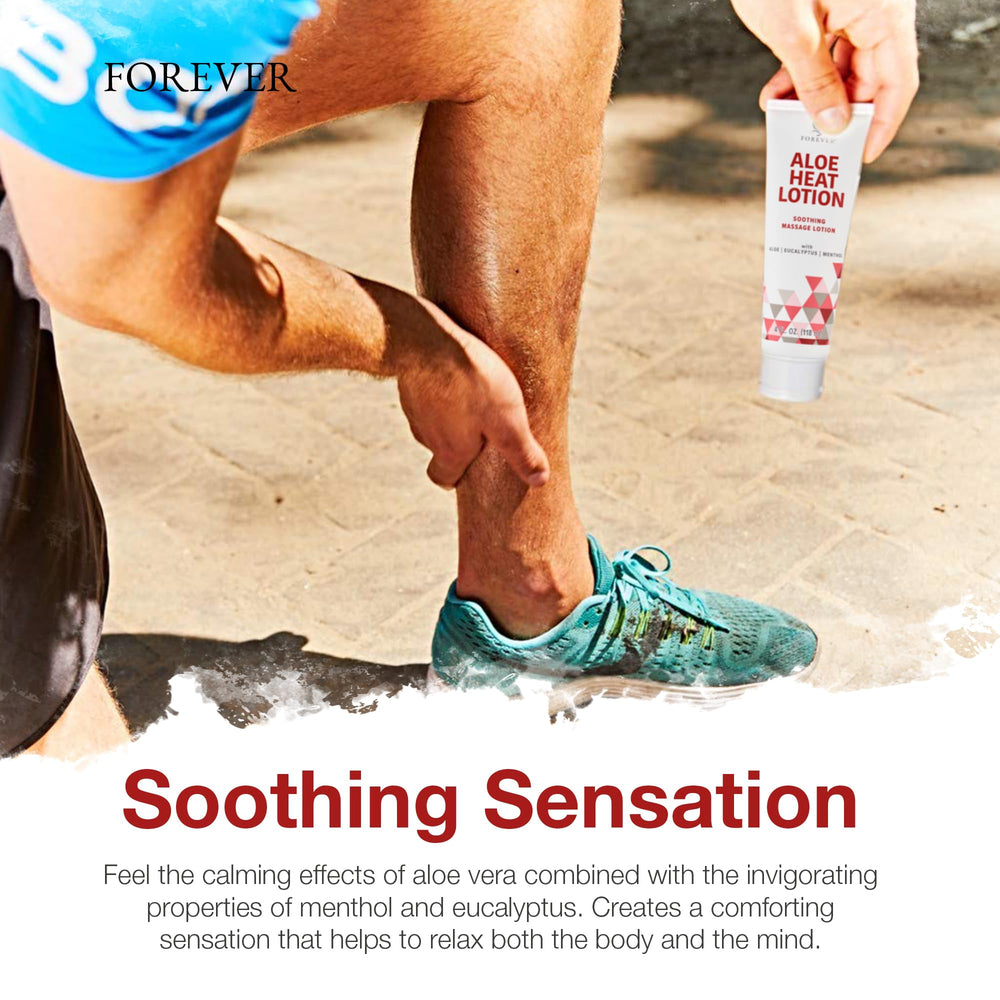Back view of Aloe Heat Lotion packaging displaying usage notes