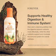 Aloe Peaches ingredients highlight including peach flavor