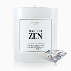 Foreverwick Bamboo Zen Candle front view with 14 oz packaging