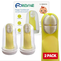 FOREVIVE finger toothbrush for toddlers on a child's hand