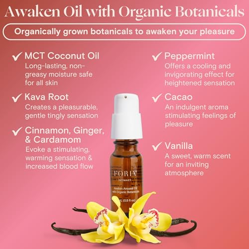 Travel-ready Passion Play Kit components showing 15ml Awaken Oil and 13ml Massage Oil