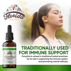 Label of organic Forsythia tincture showing product details