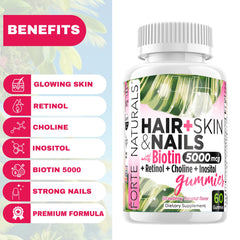 Biotin 5000mcg gummies designed for hair growth