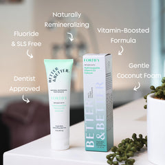 Close-up of toothpaste paste with mint flavor label