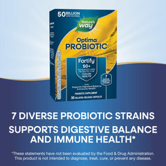 Digestive health concept with Fortify Optima Probiotic for adults 50+