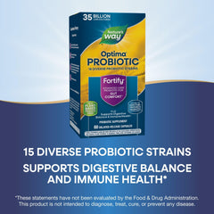 Nature's Way Fortify Optima Probiotic is Non-GMO, gluten-free, and dairy-free