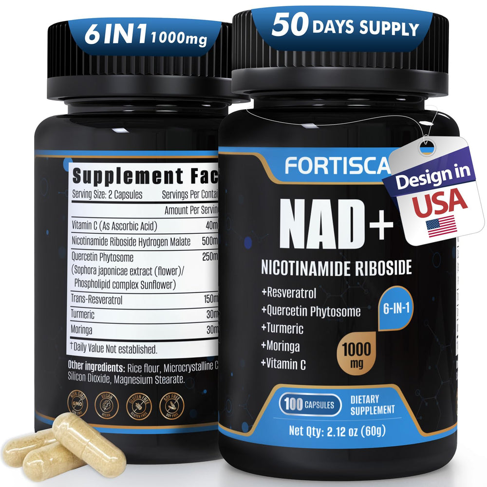 FORTISCA NAD+ 1000mg supplement bottle front