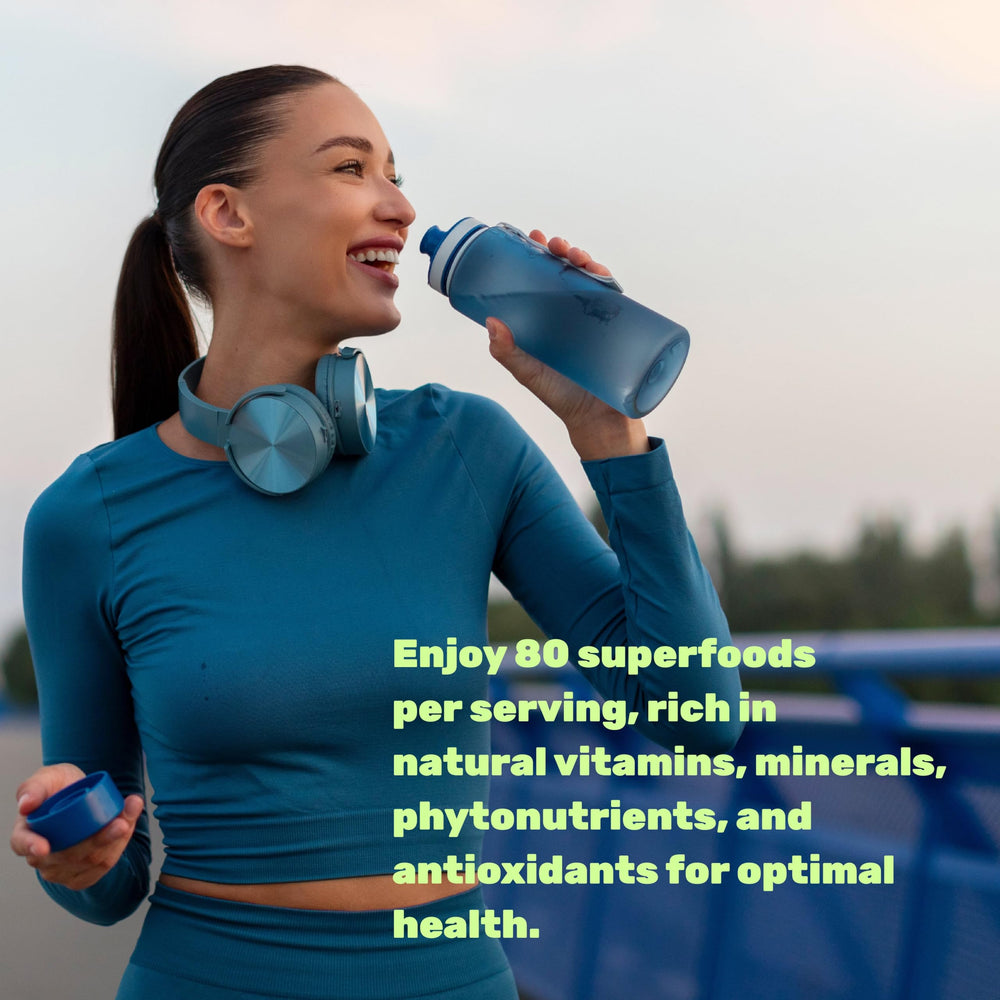 40 fruits blend including apple, blueberry, pomegranate