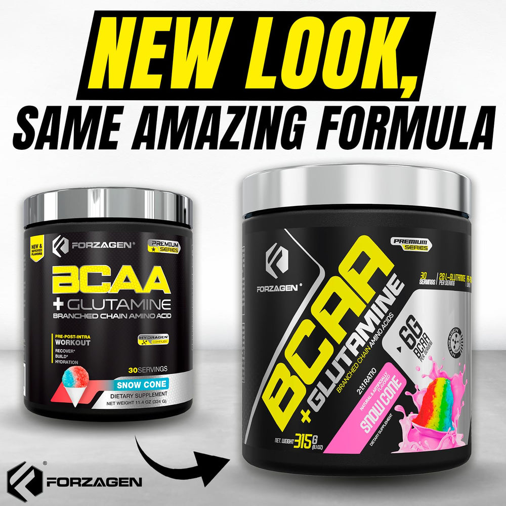 Ingredients and supplement facts for Forzagen BCAAs powder