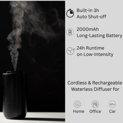 Diffuser in home or office setup with ambient lighting