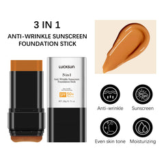 3-in-1 foundation stick buildable full coverage without cakiness