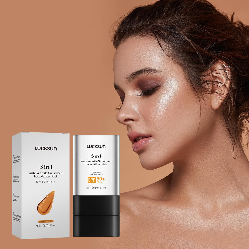 3-in-1 foundation stick built-in mirror-finish applicator for sculpted cheeks