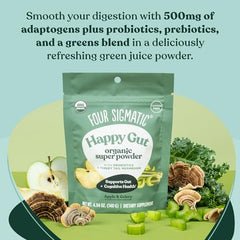 Greens powder dissolved in a glass of water