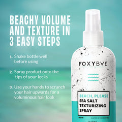 FoxyBae Sea Salt Spray packaging on display, ready for everyday styling.
