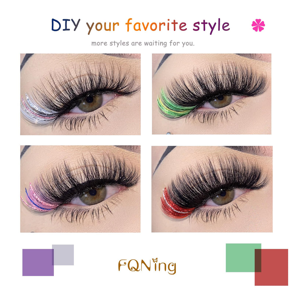 FQNing DIY Strip Lash Application to customize colorful looks