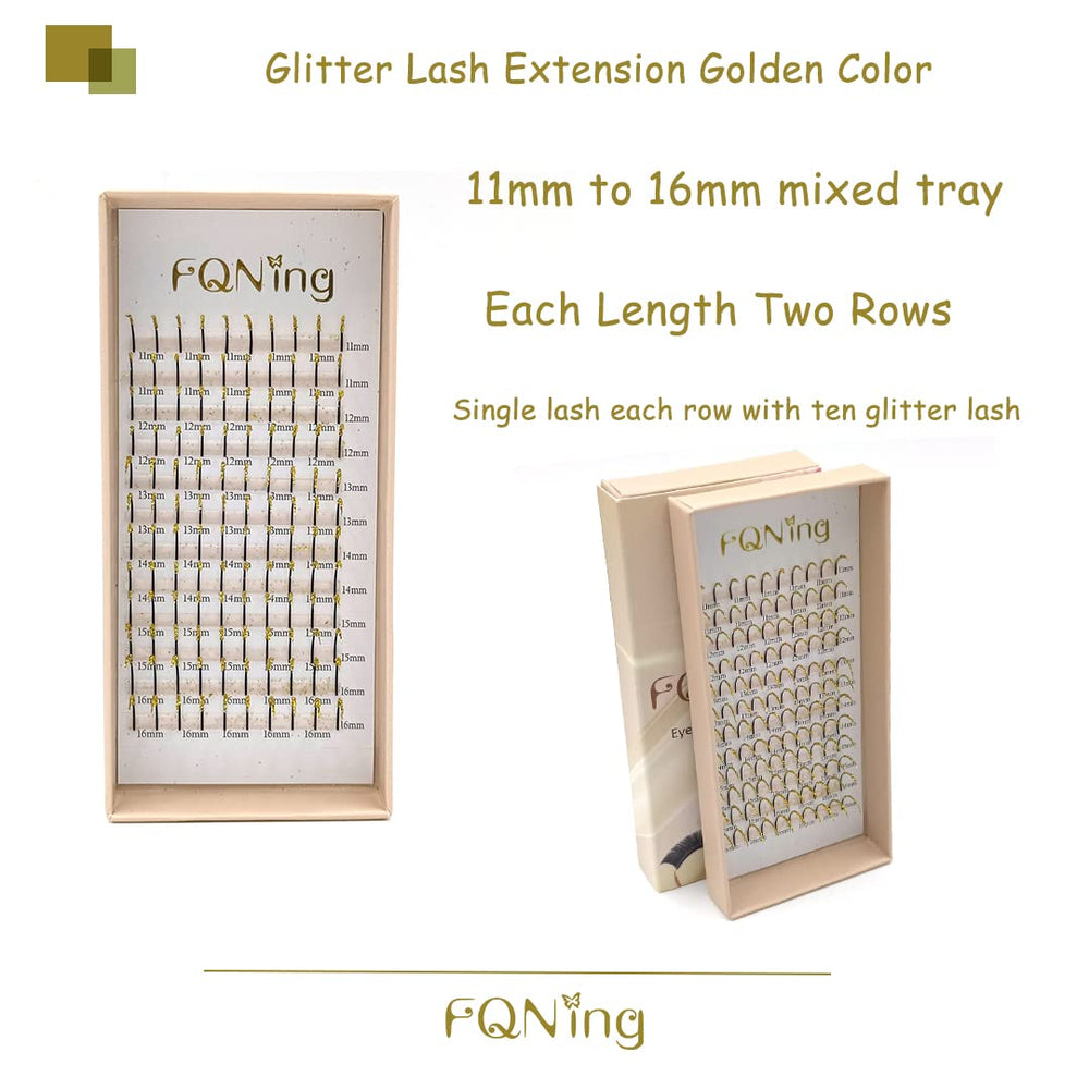 FQNing golden spike lashes with 0.20 D curl for quick, statement makeup.
