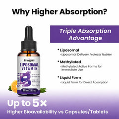 Franguly liposomal B complex liquid bottle on kitchen shelf for everyday use.