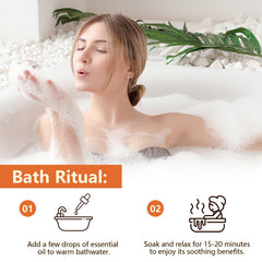 Bath scene featuring frankincense essential oil