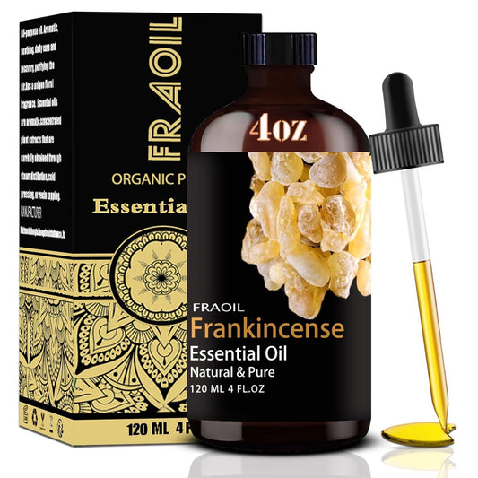 Amber glass bottle of Frankincense Essential Oil with dropper (4 oz, 120 ml)