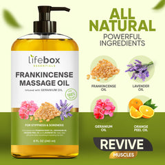 Non-greasy massage oil absorbed into skin