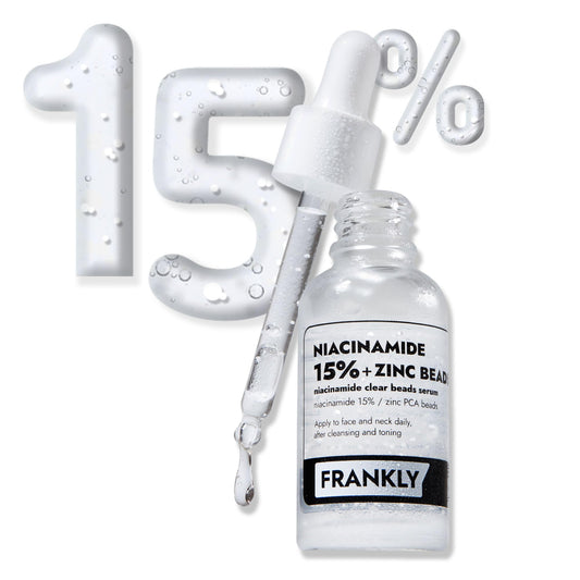 FRANKLY Niacinamide 15% delivery beads closeup for fresh dose on skin