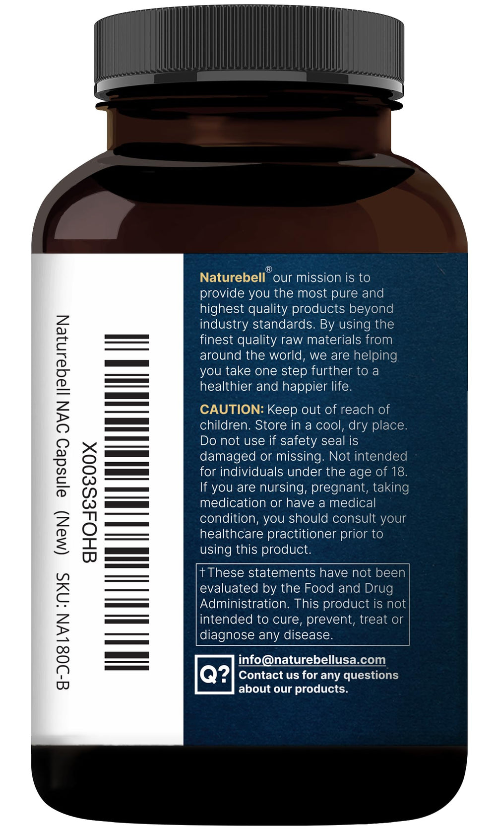 NAC ingredients are soy-free, dairy-free, gluten-free, sugar-free and tree-nut-free