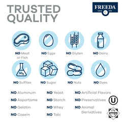 Freedavite Tiny Tablet nutrition facts label