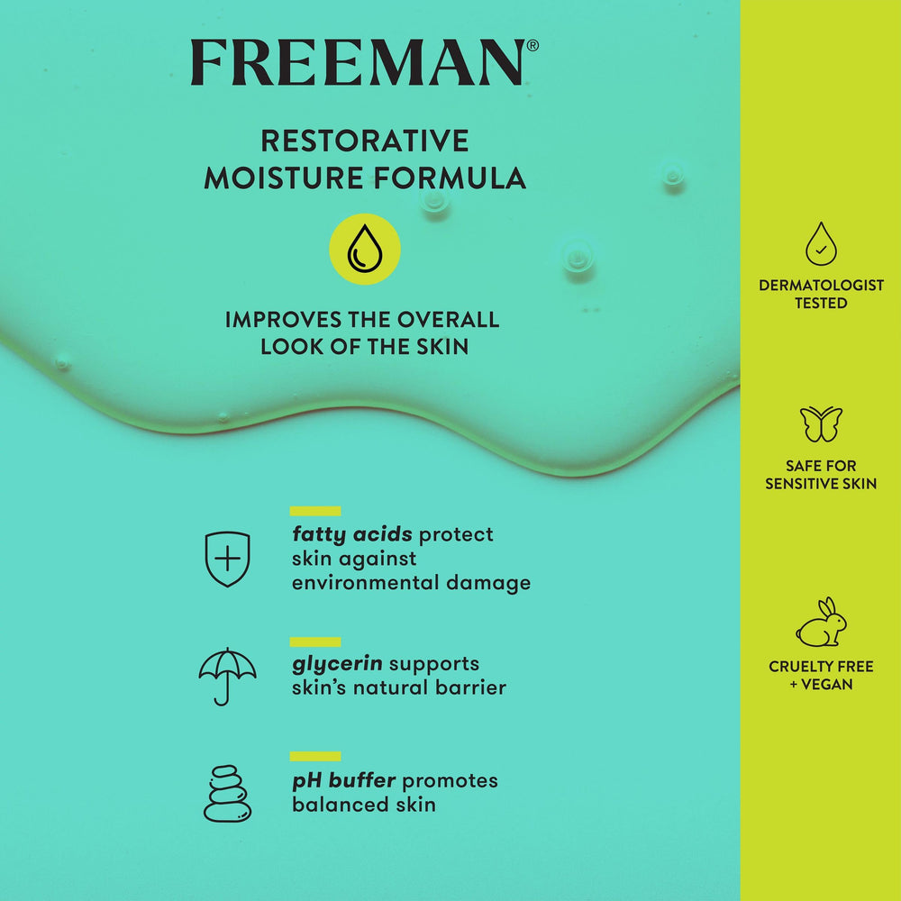 Freeman balm with coconut oil highlights hydrating base on skin.