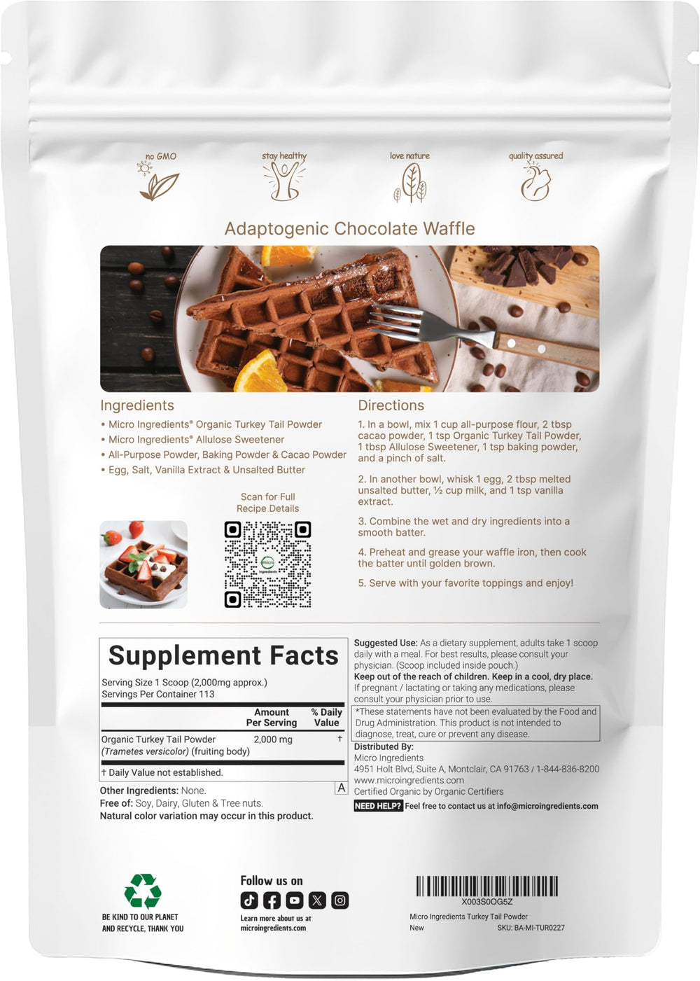 Freeze-dried Turkey Tail Mushroom Powder 8 oz