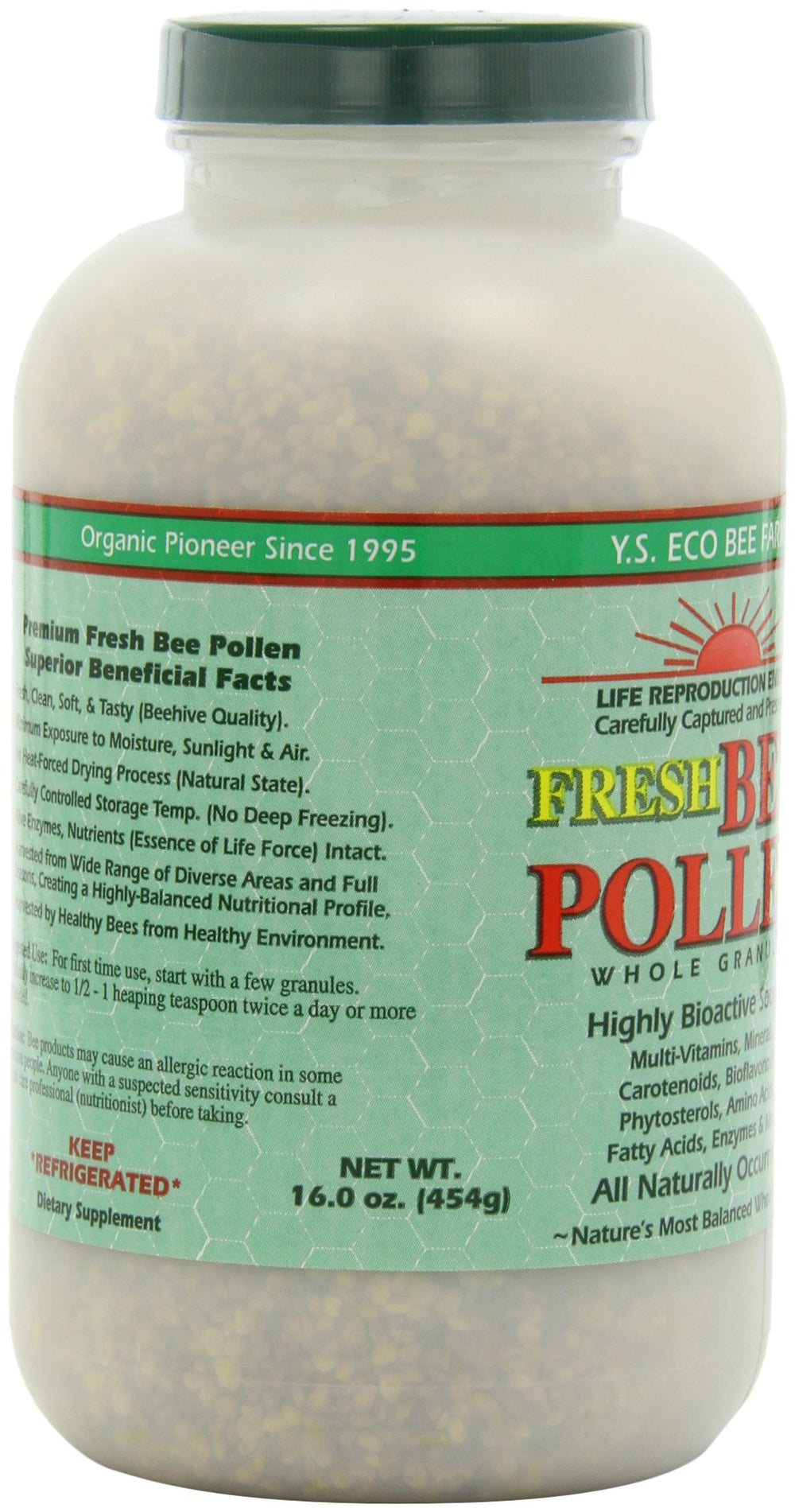 Assorted bee pollen granules close-up