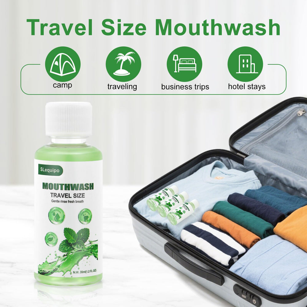 Fresh breath mini mouthwash bottles for travel and camping